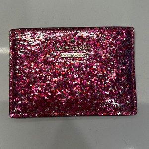 Kate Spade Card Holder Pink Sparkle Glitter